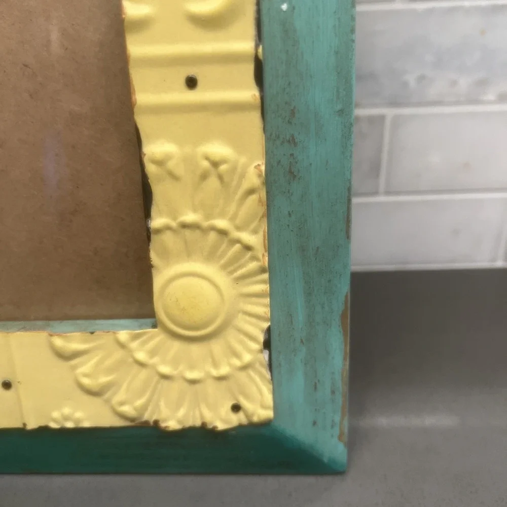 Rustic Handcrafted Aluminum/Wooden Picture Frame for 4.5